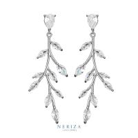 ราคา Neriza Jewelry ต่างหูเพชรประกายเทียบเท่าเพชรแท้ เครื่องประดับเพชรเจ้าสาว ต่างหูเพชรระย้า NE033 (15971570790)