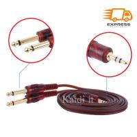 ราคา 1 5m 5ft Stereo Audio Cable Cord Wire 3 5mm 1 8 Male to Dual 6 35mm 1 4 TRS Male Plug for Computer Mixer Mixing Console (1331650192)