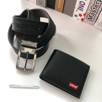 ราคา เซ็ต กระเป๋าสตางค์ เข็มขัด Levis Leather Belt Wallet Set เซตสุดคุ้ม (1170774513)