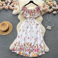 ราคา YuooMuoo 2023 New Fashion Floral Robe Print Long Dress Bohemian Women Summer Ruffle Maxi Sundress Elegant Party Vestidos (19673129895)