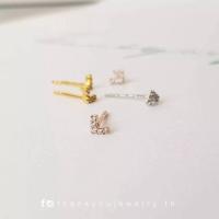 ราคา พร้อมส่ง ต่างหู V เพชรแท้ ต่างหู V เพชรแท้ ทองแท้ 9k ThankyouJewelry (18224262336)