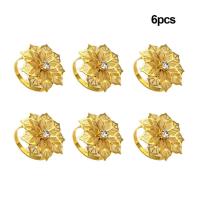 ราคา 6ชิ้นแหวนผ้าเช็ดปากที่ใส่กระดาษเช็ดผ้ารูปดอกไม้ดอกกุหลาบพลอยเทียมลายดอกไม้สำหรับของประดับโต๊ะอาหารค่ำปาร์ตี้วันแต่งงานและคุณแม่ (17155751493)