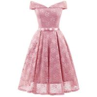 ราคา ZZOOI 20 Years Girl Teen Chiffon Lace Sleeveless Shouderless Flower Girl Dresses for Wedding Party Princess Dress for Evening Costume (18135041851)