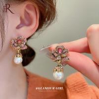 ราคา Frascati พลอยเทียมดอกไม้มุกพู่ต่างหูรูปหยดน้ำสำหรับผู้หญิงศาลฝรั่งเศสแฟชั่นสไตล์การเดินทางเครื่องประดับ (20491940314)