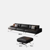 ราคา BUNISE Italian luxury leather sofa head cowhide living room minimalist modern floating sofa black Large TB111402 (20911968386)