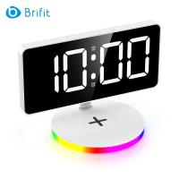 ราคา Brifit 7 4 นิ้ว สัญญาณเตือนดิจิตอลพร้อมฟังก์ชั่นการชาร์จแบบไร้สาย นาฬิกาเดสก์ท็อป 12 24 ชั่วโมง แสงกลางคืน RGB เหมาะสำหรับ iPhone และโทรศัพท์ (20669978389)