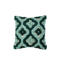 ราคา Green Tufted Cushion Cover 45x45cm 30x50cm Square Geometric Boho Style Pillow Case Throw Pillow Cover Handmade Home Decorative for Sofa Bed Living Room Bedroom Xmas Gift (19434882861)