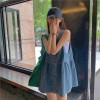 ราคา Dress เดรสสายเดี่ยว มินิเดรส สายเดี่ยวใส่เป็นเปิดไหล่ได้ แต่งทรงคอวีเข้ารูป สไตล์เกาหลี ผ้ายีนส์ (20166873510)