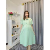 ราคา ชุดคลุมท้อง ชุดคลุมท้องใส่ทำงาน สีเขียว พาสเทล แบบสุภาพคลุมเข่าใส่ได้ถึงคลอด (20505195486)