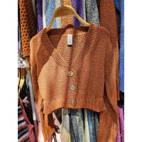 ราคา เสื้อครอปแขนยาวกระดุมหน้าผ้าไหมพรม (21123208013)