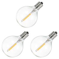 ราคา 3Pcs G40 Led Replacement Light Bulbs E12 Screw Base Shatterproof LED Globe Bulbs for Solar String Lights Warm White (13815890895)