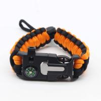ราคา ISSI Diary กลางแจ้ง 5 in 1 สร้อยข้อมือฉุกเฉินมัลติฟังก์ชั่น Paracord สร้อยข้อมือการอยู่รอดเข็มทิศหินเหล็กไฟมีดอยู่รอดนกหวีด (19349765873)