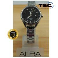 ราคา ALBA japan นาฬิกาข้อมือผู้หญิง รุ่น AH7j87x1 หน้าปัดสีดำ แสดงบอกวันที่ คริสตัลตัวเลข รับประกัน (17610048307)