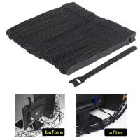 ราคา sanheZ 50Pcs Reusable สายคาดสายรัดและสายรัดสายไฟปรับอเนกประสงค์ตะขอและห่วงสายรัดป้องกันสำหรับการจัดการสายไฟ (10319684389)
