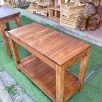 ราคา โต๊ะไม้ โต๊ะวางของ โต๊ะกลาง 2ชั้น 30x65x47cm โต๊ะไม้สัก โต๊ะทรงญี่ปุ่นเตี้ย โต๊ะเขียนหนังสือ (16713937885)