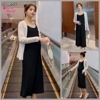 ราคา เดรสคลุมท้องแฟชั่นสบายๆ ผ้า Cotton spandex เนื้อนิ่ม ใส่สบายไม่ต้องรีด ผ้านุ่มเย็น มาพร้อมเสื้อคลุม 5DR 54 (18077186169)