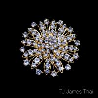 ราคา เครื่องประดับชุดไทย เข็มกลัดชุดไทย เข็มกลัดทองประดับเพชร ขนาดใหญ่เส้นผ่าศูนย์กลางประมาณ 6 5 cm ใช้สำหรับกลัดสังวาลย์ กลัดสไบ กลัดหน้าอก (13360368611)