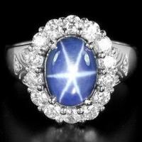 ราคา แหวนเงินแท้ 925 พลอยไพลินสตาร์ Blue Star Sapphire น้ำหนัก 2 52 กะรัต เนื้อเนียนขาสวยค่ะ (16202723801)