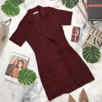 ราคา FEMME ISSUE เดรสปกสูทแขนสั้น เดรสทำงาน มินิเดรส เดรสสูท เดรสออกงาน เดรสเรียบหรู เดรสผ้าพื้น เดรสสูทป้าย สินค้าขายดี (17567057522)