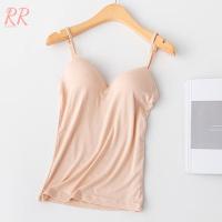 ราคา RR Womens Comfy Vest With Built In Bra V Neck Sleeveless Adjustable Strap Tank Top Tank Top Vest Top For Women Girls Ladies Summer V Neck Casual With Built In Bra Adjustable Strap (15591440046)