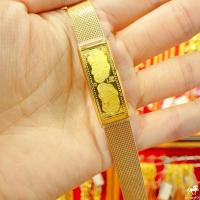 ราคา กำไลสายนาฬิกา แผ่นทองแท้ 0 2 กรัม ทองคำแท้ 96 5 ท้าวเวสสุวรรณ หยินหยาง มังกรคู่ ปี่เซียะคู่ ข้อมือสายมู (18088320160)