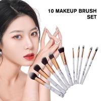 ราคา 10Pcs set Makeup Brush Set Professional Soft Concealer Brush Loose Powder Brush Eye Shadow Highlighter Makeup Brush Beauty Tool Set (20928473665)