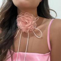 ราคา Floral Statement Necklace Big Rose Pendant Necklace Elegant Choker Necklace Clavicle Chain Necklace Adjustable Rope Necklace (19959482512)