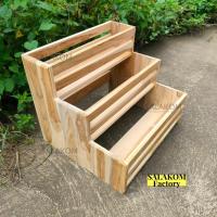 ราคา ชั้นวางขวดน้ำปลาไม้สัก ชั้นวางขวดเครื่องปรุง ชั้นวางของ 33 41 34 ซม งานดิบ (19594484999)