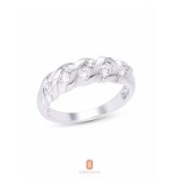 ราคา Jewellista Twist Ring แหวนเงินแท้ เพชร CZ มี 4 สี ทองคำขาว ทอง14k โรสโกลด์ แบล็คโรเดียม (20582224519)