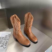 ราคา chloe store BROWN COWBOY BOOTS บูทคาวบอยสีน้ำตาล 36 40 (20283790469)