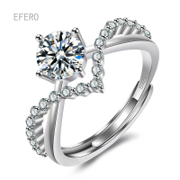 ราคา แหวนหมั้นเพชรโมอิสชุดแหวนเพชรเทียม6ง่ามปรับได้ (20618976716)