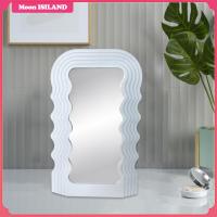ราคา Moon ISILAND กระจกโต๊ะทำงานตกแต่ง กระจกสำหรับตกแต่ง มีสไตล์ ลายคลื่นกระจกแต่งหน้าแบบไม่สม่ำเสมอกระจกเงาโต๊ะเครื่องแป้งตั้งโต๊ะ (21055883592)