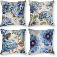 ราคา โซฟาตกแต่งบ้านปลอกหมอนในฟาร์มดอกไม้ปลอกหมอนสำหรับตกแต่งสีฟ้าปลอกหมอนดอกไม้กำมะหยี่ขนสั้น (21100842938)