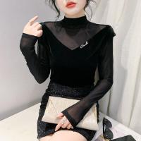 ราคา YIMEI เสื้อฉบับภาษาเกาหลีผู้หญิงสีดำคอเต่าผ้าพลัสไซส์เข้ารูปไซส์ใหญ่ (21006200681)