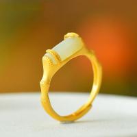 ราคา แหวนไม้ไผ่หยก Hotan สำหรับผู้หญิงใหม่แหวนทองขาวสไตล์จีนโบราณหยกหยกสีเขียว (20107777223)