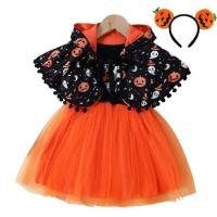 ราคา Halloween Pumpkin Dress for Girl Fansy Tutu Dresses with Shawl Baby Boys Girls Party Stage Show Costume Children Easter Clothes (20487091766)