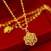 ราคา HIALAMA สร้อยคอทอง พร้อมจี้สร้อยคอระย้า ชุบ 24K GOLD NECKLACE ยาว 18 นิ้ว (12363764802)