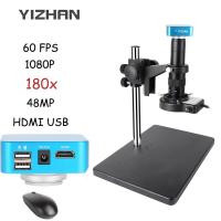 ราคา YIZHAN HDMI USB 4K 48MP Digital Video Monocular Microscope Camera Continus Zoom New Big Base 180X C Mount Soldering Repair Tools With light (12331222713)