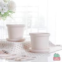 ราคา กระถางเซรามิก ดินเผา สีธรรมชาติพร้อมจานรอง 4 2 นิ้ว ไม่เคลือบ เซรามิค กระถางต้นไม้ สไตส์โมเดิร์น มินิมอล (10231412116)