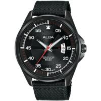 ราคา นาฬิกาผู้ชาย ALBA Quartz เรือนสแตนเลสดำ สายไนล่อนผ้า สายเดินป่าชอบ ประกันไซโก้ (19406605669)