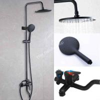 ราคา ฝักบัวอาบน้ำ shower ชุดฝักบัวน้ำ 3ฟังก์ชั่น ฝักบัวก้านแข็ง ฝักบัวสายอ่อน ก๊อกน้ำ สีดำ rain shower ฝักบัวอาบน้ำ (18600052398)
