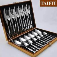 ราคา 304 ชุดช้อนส้อมมีดสแตนเลสชุดช้อนส้อมมีดสแตนเลสคุณภาพสูงช้อนส้อม 24 ชิ้น เซ็ต (12589857401)