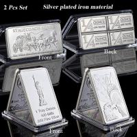 ราคา เหรียญที่ระลึกชุบสีเงินทรงสี่เหลี่ยม2ชิ้นอนุสาวรีย์เทพีเสรีภาพเหรียญที่ระลึกเหรียญที่ระลึกนกอินทรีม้ากระทิงเหรียญที่ระลึก (21026178011)