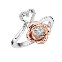 ราคา Merii แหวนเงินแท้ 925 ชุบโรสโกลด์ ประดับเพชร CZ ดีไซน์รูปหัวใจ แหวนหัวใจ Rose and Heart Valentine 221R0383 01 (10001326909)