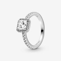 ราคา Pandora 925 sterling silver Inlaid Sparkling zirconia Halo Ring women fashion DIY jewelry valentines day gift for girlfriend (14620844674)