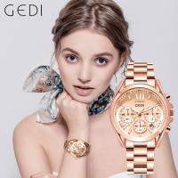 ราคา GEDI นาฬิกาข้อมือผู้หญิง แบรนด์ แฟชั่น กัน น้ำ สายสแตนเลส การแสดงปฏิทิน ของขวัญสำหรับแฟน (18298945445)