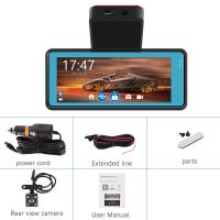 ราคา กล้องติดรถยนต์ขนาด2 45นิ้วกล้องติดรถยนต์มุมมองด้านหลังเครื่องบันทึกวีดีโอกล้อง DVR สองเลนส์ HD บันทึกเป็นกระจกวิดีโอ (19690483811)