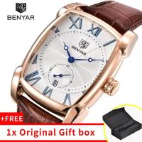 ราคา Benyar สร้อยข้อมือหนังแบรนด์นาฬิกาผู้ชายแฟชั่นสบายๆตารางนาฬิกาญี่ปุ่นเคลื่อนไหวควอตซ์ผู้ชายนาฬิกาหรูธุรกิจนาฬิกา (524938432)