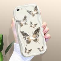 ราคา เคสโทรศัพท์เคสสำหรับ iPhone 6 6S 6 Plus 6S Plus 6S 6S เคสลายการ์ตูนผีเสื้อเนื้อครีมปลอกซิลิโคนขอบลอน (21137404363)