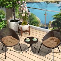 ราคา DJK เก้าอี้และโต๊ะหวายการพักผ่อนกลางแจ้งสไตล์โมเดิร์นและมินิมอลลิสต์แบบสามชิ้นโต๊ะน้ำชาระเบียงการผสมผสานเก้าอี้และโต๊ะในครัวเรือนกลางแจ้งหนึ่งโต๊ะและสองเก้าอี้ (20378728691)